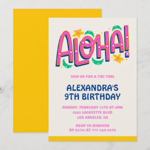 Einladungen zum 9. Geburtstag Tropical Aloha Hawai