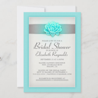 Einladungen zum Aquamarinen und Silver Bridal Dusc