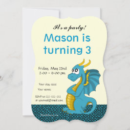 Einladungen zum Cartoon-Geburtstag von Dragon