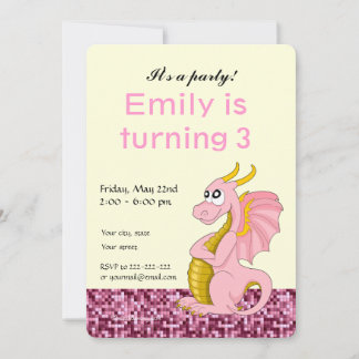 Einladungen zum Cartoon-Geburtstag von Dragon