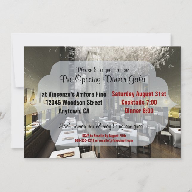 Einladungen zum Custom Pre/Grand Opening Restauran (Vorderseite)