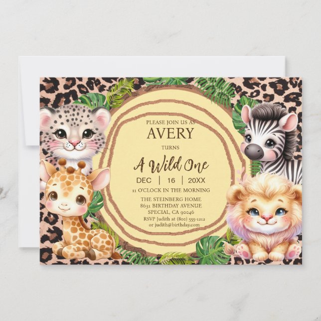 Einladungen zum ersten Geburtstag eines jungen Man (Vorderseite)