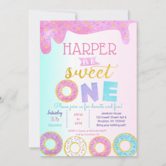 Einladungen zum ersten Geburtstag von Donut Sweet