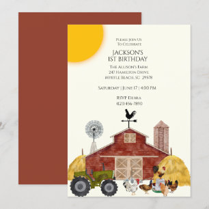 Einladungen zum ersten Geburtstag von Stalltieren