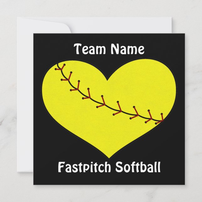 Einladungen zum Fastpech Softball-Herz (Vorderseite)