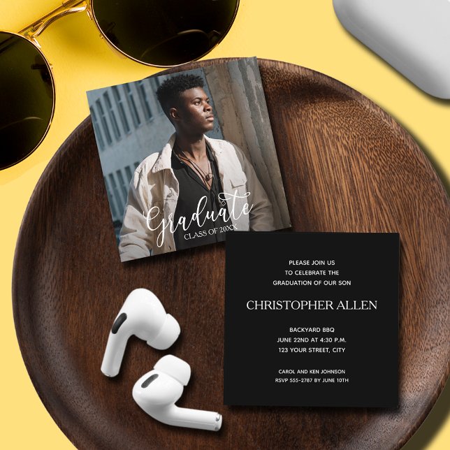 Einladungen zum Foto am KLEINEN Platz (SMALL 2.5" x 2.5" graduation invitations - hand out to friends and family,  put in announcements)