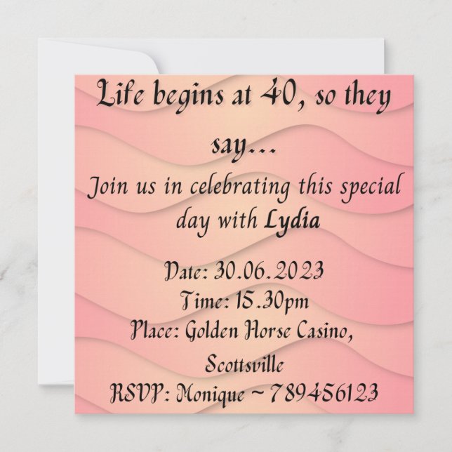 Einladungen zum Geburtstag (Vorderseite)