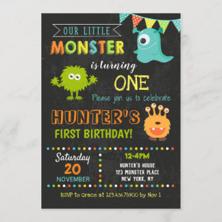 Einladungen zum Geburtstag eines Monsters - Kleine