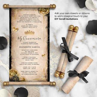 Einladungen zum Golden und Black Quinceanera DIY S
