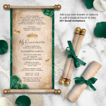 Einladungen zum Golden und Green Quinceanera DIY S