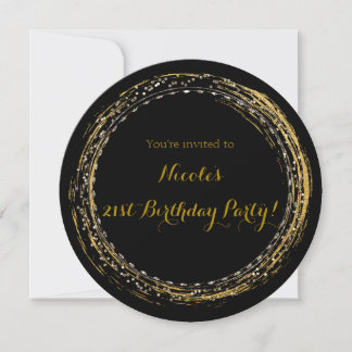 Einladungen zum Goldenen Foil Chic Sparkle Glamour