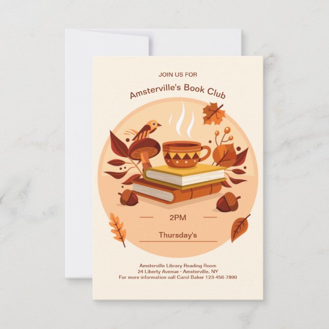 Einladungen zum Herbst-Book-Club (Vorderseite)