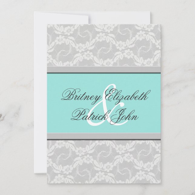 Einladungen zum Hochzeitsaufenthalt in blauem Weiß (Vorderseite)