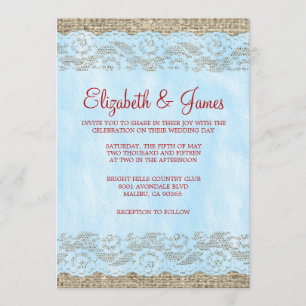 Einladungen zum Hochzeitsaufenthalt in blauer und 