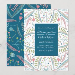 Einladungen zum Hochzeitsklopfen mit Stickerei