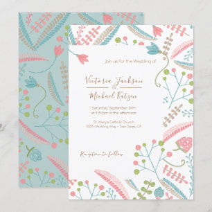 Einladungen zum Hochzeitsklopfen mit Stickerei
