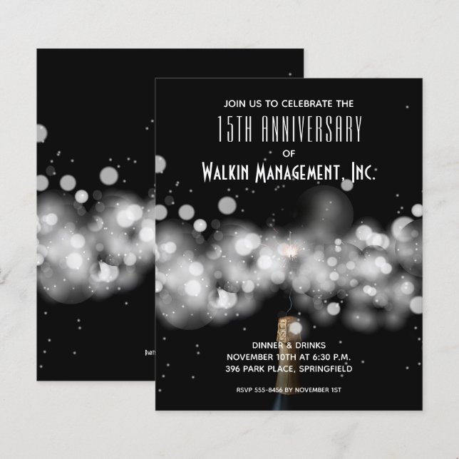 Einladungen zum Jahrestag der Champagne (Vorne/Hinten)