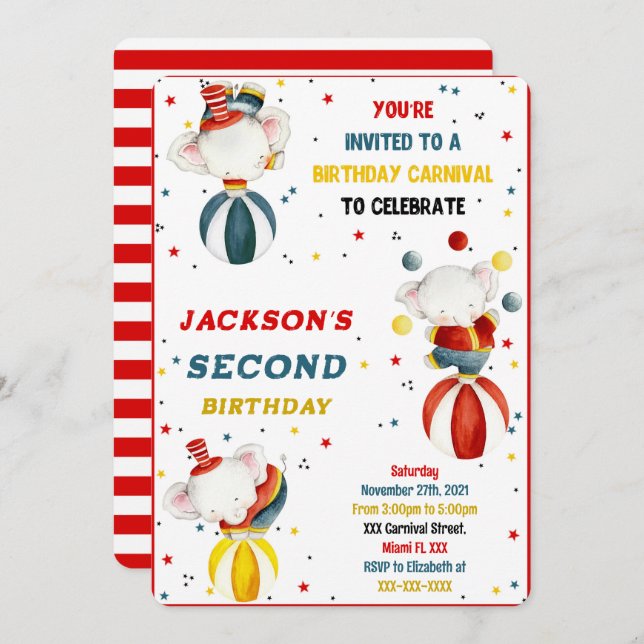 Einladungen zum Karneval (Vorne/Hinten)