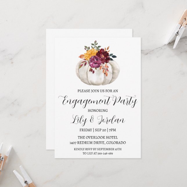 Einladungen zum Kürbisfall (Vorderseite/Rückseite Beispiel)