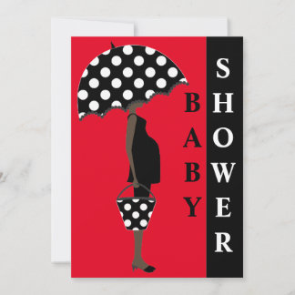 Einladungen zum Polka Dot Baby Duwer {Red}