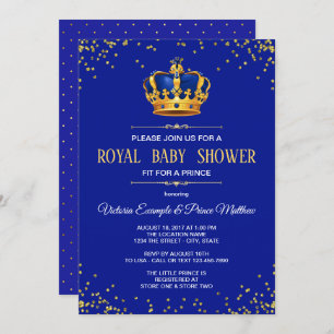Einladungen zum Royal Blue Gold Prince Baby