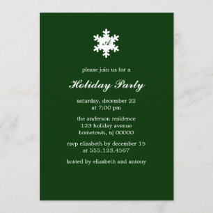 Einladungen zum Single Snowflake Monogramm