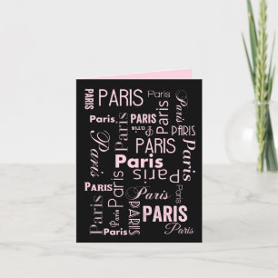 Einladungen zum Thema Paris in Rosa und Schwarz Pa