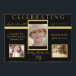 Einladungen zum Tri Foto der 70. Geburtstagspartei<br><div class="desc">Die Gäste werden Liebe haben,  diese elegante 70. Geburtstagsfeier mit drei Bildern aus verschiedenen Bühnen des Gastes der Ehre zu empfangen. Anpassen Sie diese Einladung einfach mit Ihren Informationen.  Sie können sogar die Schriftart ändern!  Dies ist eine perfekte Einladung.</div>