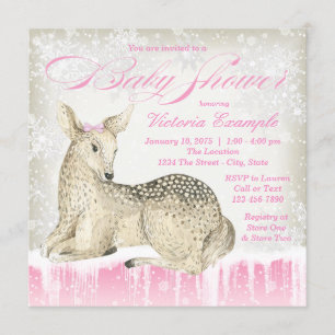 Einladungen zum Winterwaldland Deer Baby Shower