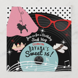 Einladungen zur 1950er-Schallplatten-Themenparty