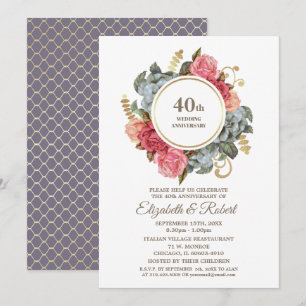 Einladungen zur 40. Hochzeitstag-Party