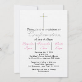 Einladungen zur Bestätigung von rosa Triplets