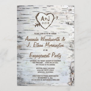 Einladungen zur Birch Tree Bark-Engagement-Partei