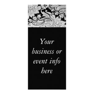 Einladungen zur Black & White Paisley Rack Card