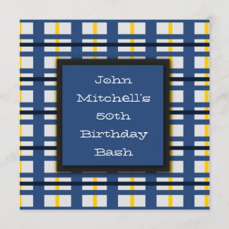 Einladungen zur Blue Kariert Birthday Party