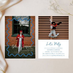 Einladungen zur Blue School Colors Graduation Part