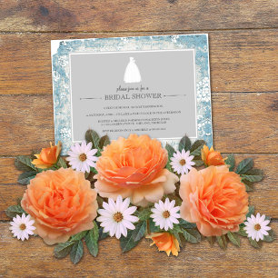 Einladungen zur Brautdusche {blau}