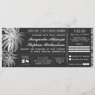 Einladungen zur Chalkboard-Hochzeit in Urlaubsort
