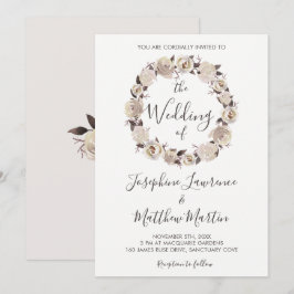 Einladungen zur Creamy Rose Wreath Wedding