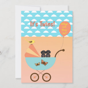 Einladungen zur Dackel des Party von zwei Geschlec