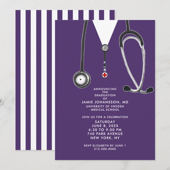 Einladungen zur Doktor-Abschlussfeier (Vorne/Hinten)