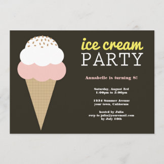 Einladungen zur Eiscreme Geburtstagsparty