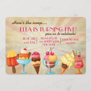 Einladungen zur Eiscreme zum Geburtstag