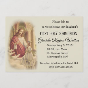 Einladungen zur Erstkommunion durch Jesus Young Gi