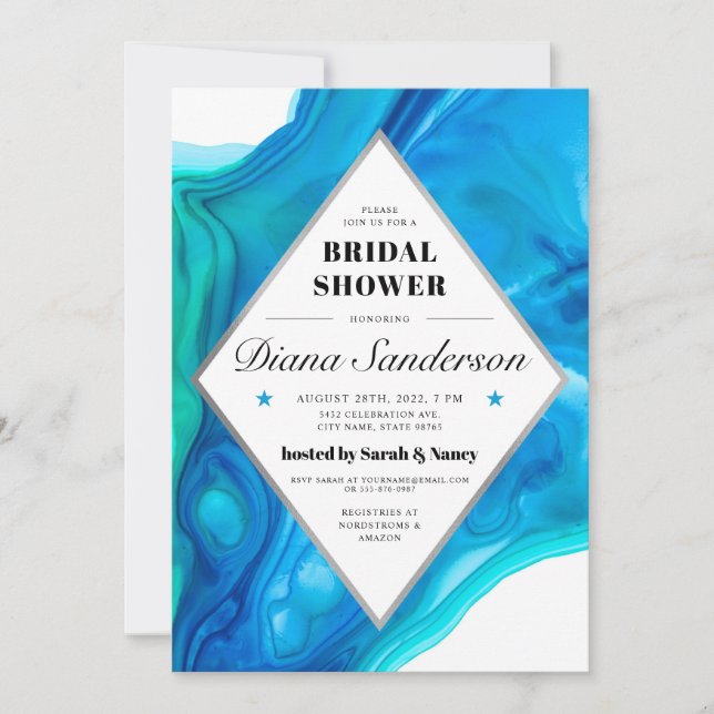 Einladungen zur Ethereal Wave Bridal Dusche (Vorderseite)