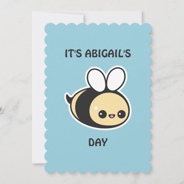 Einladungen zur Geburtstagsfeier der niedlichen Hu (Vorderseite)