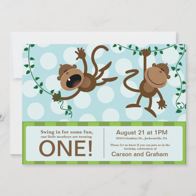 Einladungen zur Geburtstagspartei von Twin (Vorderseite)