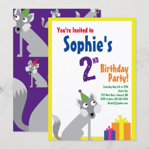 Einladungen zur Geburtstagspartei von Wolf Animal 