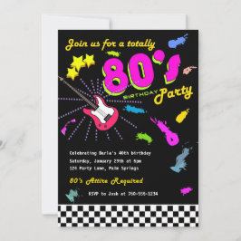 Einladungen zur Geburtstagsparty der 80er Jahre