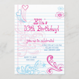 Einladungen zur Geburtstagsparty von Tween Teenage